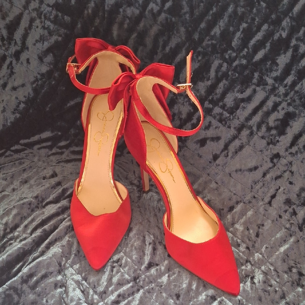 Jessica Simpson Red Bow Heels